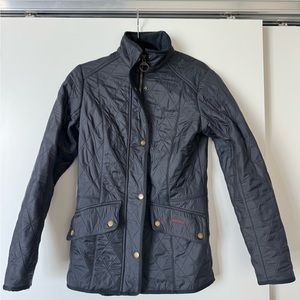 Barbour Cavalry Quilted Fleece Lined Women Jacket, US 4, Navy